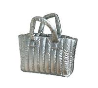 BUBEFSKD Fashion Large Tote Padded Handbags Quilted Women Shoulder Bags Luxury Nylon Down Cotton Crossbody Bag Winter Nylon Tote Handbags For Women