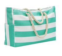 BUBEFSKD Large Beach Bag Zippered Tote Bags For Women Pool Canvas Bags Waterproof Sandproof For Women Large Heavy Duty With Zipper