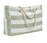 BUBEFSKD Large Beach Bag Zippered Tote Bags For Women Pool Canvas Bags Waterproof Sandproof For Women Large Heavy Duty With Zipper