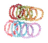 BUBEFSKD Pack Of 12 Handmade Crackled Glass Bead Adjustable Wrist Jewelry Charm Suitable For Various Occasion Party Wrist Jewelry