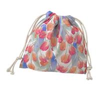 BUBEFSKD Portable Drawstring Cosmetic Bag With Small Flower Print Earphone Holder Storage Bags For Travel And Daily Use Women's Fashion Bag