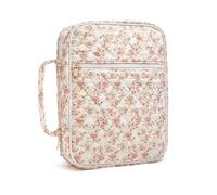 BUBEFSKD Portable Quilted Cover for Women Travel Prayer Book Organizers with Multiple Pockets and Cotton Carry Handle Quilted Cotton Carrying Case