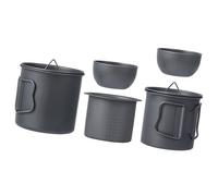 BUBEFSKD Premium Metal Camping Teas Wares 5pc Nestable Set Portable Solid For Mountain Beach Activity Corrosions Resistant Teas Set