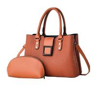 BUBEFSKD Retro Women's 2pcs Shoulder Bag And Handbag Set PU Leather Top Handle Satchel With Adjustable Crossbody Strap Large Capacity Purse