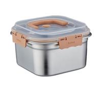 BUBEFSKD Stainless Steel Meal Preparation Container Food Crisper with See Through Lid Metal Lunch Box for Picnics and Travel Freshness Preservation Box