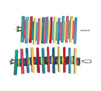 BUBEFSKD Vibrant Wooden Bird Chewing Play & Foraging Exercise Toy For Conures Parakeets Macaws Cage Accessories Colorful Bird Cage Decoration Chewable Toy