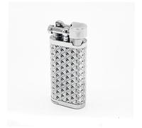 BUBELS New metal sand wheel open flame lighter gas creative inflatable long tone slant fire lighter titanium alloy lighter home mini lighter gold lighter and smoking accessories (Color : A)