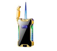 BUBELS Straight flame lighter, luminous transparent fuel compartment, adjustable flame size, refillable, windproof lighter, jet flame lighter suitable for indoor, outdoor, gift (Color : A)