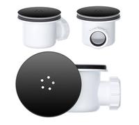 Bubly 90mm Hi-Flo Black Fast Flow Shower Tray Waste Trap With Removable Cover