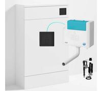 Bubly Bathrooms™ 500mm Wc Unit & Bottom-Entry Concealed Cistern - Square Matt Black Dual Flush Plate