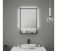 Bubly Bathrooms Bailey Led Bathroom Mirror 500X700mm With Integrated Shelf, Demister & 4000K Natural White Backlight