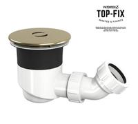 Bubly Bathrooms Brushed Brass 90mm Top Fix Fast Flow Shower Waste With Elbow