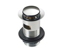 Bubly Bathrooms Chrome Slotted Pop-Up Basin Waste - Push Button Click-Clack For Overflow Basins