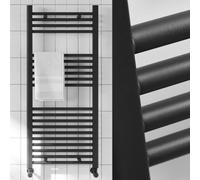 Bubly Bathrooms Contemporary Matt Black Heated Towel Rail Radiator 500 X 1200mm (Ladder Style)