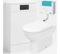 Bubly Bathrooms™ D Shape Back To Wall Toilet With 500mm Wc Unit & Bottom-Entry Concealed Cistern - Black Dual Flush Plate