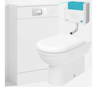 Bubly Bathrooms D Shape Back To Wall Toilet With 500mm Wc Unit & Bottom-Entry Concealed Cistern - Chrome Dual Flush Plate
