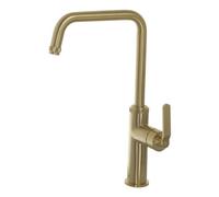 Bubly Bathrooms Decor Brushed Brass Single Lever Kitchen Sink Mixer Tap Knurled Handle