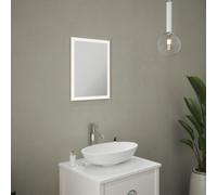 Bubly Bathrooms Florence Rectangular Led Bathroom Mirror With Diffused Border & Touch Sensor, 390 X 500mm, Ip44