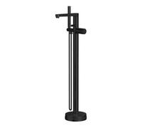 Bubly Bathrooms Koko Matt Black Freestanding Bath Shower Mixer Tap With Fluted Handles & Shower Kit