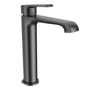 Bubly Bathrooms Lunaris Gunmetal Tall Mono Basin Mixer Tap - Deck Mounted, Contemporary Design For Countertop Basins