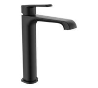 Bubly Bathrooms Lunaris Matt Black Tall Mono Basin Mixer Tap Deck Mounted Contemporary Tap For Countertop Basins