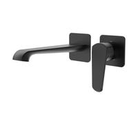 Bubly Bathrooms Lunaris Matt Black Wall-Mounted Bath Filler Tap - Modern Minimalist Design