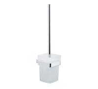 Bubly Bathrooms Premium Wall Mounted Chrome Toilet Brush Set - Modern Design