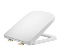 Bubly Bathrooms Rak Series 600 Soft Close Wc Toilet Seat With Quick Release Button - Square Wrap Over - Brushed Brass Hinges