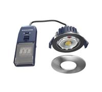 Bubly Bathrooms Riga Flex Pro Led Dimmable Downlight, Multi-Wattage & Colour Select, Ip65 Fir Brushed Nickel Finish