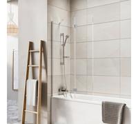 Bubly Bathrooms Thalia Inward Folding Chrome Over Bath Screen Full Set 900 X 1500mm
