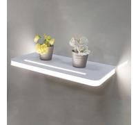 Bubly Bathrooms Vega 400mm Led Illuminated Bathroom Shelf - Modern Wall-Mounted White Aluminium With Ip44 Rating