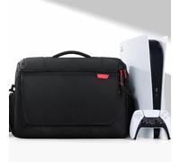 BUBM Console Carrying Case for PS5, PlayStation 5 Protective Shoulder Bag Handbag, Travel Carry Bag Storage for Controllers, Monitor, Headsets, Gaming mice, Game discs, Charger, & Accessories - Black