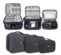 BUBM Electronic Organizer, Dual Layer Storage Bag for Travel Accessories, Cord, Adapter, Battery, Camera and More-a Pouch for iPad or up to 9.7 Inch Tablet (L, Black)