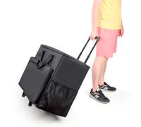 BUBM PC Carrying Case on Wheels, Desktop Travel Bag with Detachable Trolley for PC Tower, Monitor(24inch), Keyboard and Mouse, Gray (Bag Only, Patented Design)