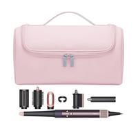 BUBM Travel Case Compatible with Dyson Airwrap Complete Styler and Attachments, Portable Storage Bag with Metal Hanging Hook for Airwrap All Models, Long Barrel, Hair Curler Accessories, Pink