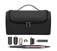BUBM Travel Case Compatible with Dyson Airwrap Complete Styler and Attachments, Portable Storage Bag with Metal Hanging Hook for Airwrap All Models, Long Barrel, Hair Curler Accessories, Black