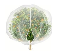 Bubmari Fruit Tree Netting Covers with Zipper - Ultra Fine 60 Mesh Insect Barrier for Blueberry Bushes, Citrus & Tomato - Bird, Cicada & Beetle Protection Plant Bag with Drawstring
