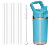 Bubrike Replacement Straws for YETI Rambler Jr. 12 oz Kids Bottle - 6 BPA, BPS, and BPF Free Straws with 1 Cleaning Brush