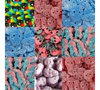 Bubs Fizzy Skulls Random Mixed Sweets - Tangy & Chewy Skull-Shaped Candy Variety (1000g)