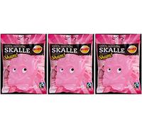 Bubs Godis Cool Hallonskalle Skum - Cool Raspberry Skull Foam - Original Swedish Sour Soft and Chewy Foam Candy Bag 90g, 3-Pack