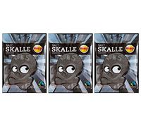 Bubs Godis Salt Skalle - Salty Skull - Original Swedish Salty Liquorice Salmiak Wine Gum Candy Bag 90g, 3-Pack