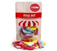 Bubs Swedish Godis Candy, 0.5 kg Mix, Sweet and Sour Candy Mix, Foam Candy, Vegan Foam Candy, Bubs Giant Sour Foam Raspberry Skulls, Bubs Watermelon Foam Candy, Bubs Banana Foam Candy, Bubs Dizzy