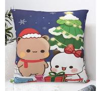 Bubu And Dudu Merry Christmas Pillow Case Cushion Cover Polyester Graphic Pillow Cover Kawaii Pillowcases For Living Room Chair
