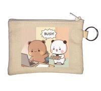 Bubu Dudu Busy Working Key Chain Coin Purse Beige