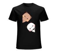 Bubu Dudu Cartoon Panda Bear Mens Unisex T-Shirt Graphic Print Top Black Tee XXL