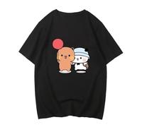 Bubu dudu Cotton EU Size top Manga Graphic Men Tshirt Comic Streetwear y2k Male Clothing Black