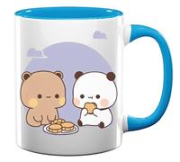 Bubu Dudu Eating Cookies Ceramic Tea Coffee Mug Light Blue