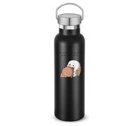 Bubu Dudu Even When I'm Grumpy Ande Stressed Black Stainless Steel Water Bottle Vacuum Insulated Double Wall Travel Bottle Black