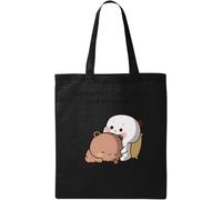 Bubu Dudu Even When I'm Grumpy Ande Stressed Natural Ecological Cotton Tote Bag Black
