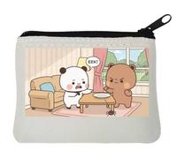 Bubu Dudu Scared of A Spider Neoprene Coin Purse Pouch 10x11cm White